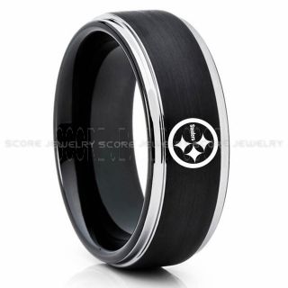 Steelers Ring, Steelers Wedding Ring, Steelers Wedding Band, Football Wedding Band, Football Jewelry