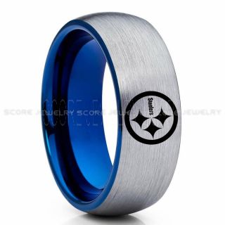 Steelers Ring, Steelers Wedding Ring, Steelers Wedding Band, Football Wedding Band, Football Jewelry
