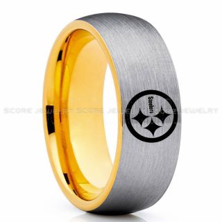 Steelers Ring, Steelers Wedding Ring, Steelers Wedding Band, Football Wedding Band, Football Jewelry