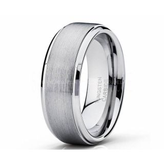 Silver Tungsten Wedding Band, Silver Wedding Ring