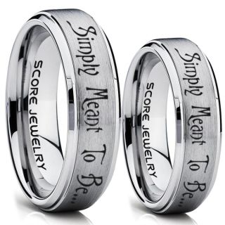 Simply Meant To Be Rings, Jack and Sally Rings, Jack and Sally Wedding Bands, Silver Tungsten Rings, Silver Tungsten Wedding Bands, Jack and Sally Wedding Rings