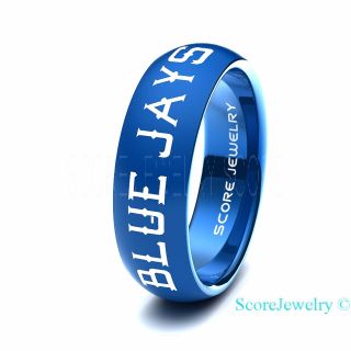 Blue Jays Ring, Blue Jays Wedding Ring, Blue Jays Wedding Band, Baseball Wedding Band, Baseball Jewelry 