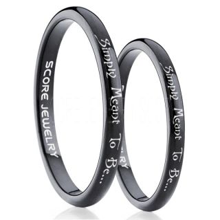 Simply Meant To Be Rings, Jack and Sally Rings, Jack and Sally Wedding Bands, Black Tungsten Rings, Black Tungsten Wedding Bands, Jack and Sally Wedding Rings