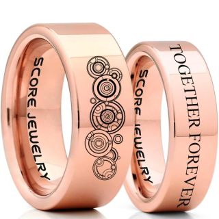 Doctor Who Rings, Doctor Who Wedding Rings, 2 Piece Couple Set Doctor Who Rings, Gallifreyan Rings, Doctor Who Jewelry, Doctor Who Wedding Bands, Doctor Who Wedding Rings