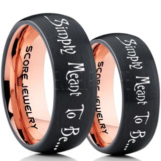 Simply Meant To Be Rings, Jack and Sally Rings, Jack and Sally Wedding Bands, Black Tungsten Rings, Black Tungsten Wedding Bands, Jack and Sally Wedding Rings