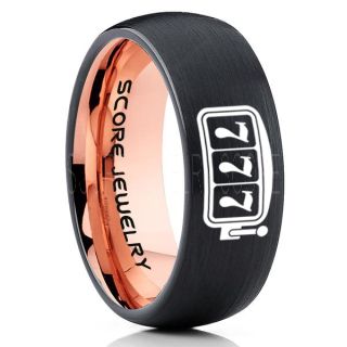 Lucky 7 Ring, Lucky 7 Jewelry, Casino Ring, Slot Machine Ring, Gaming Ring, Gaming Jewelry, Poker Ring, Blackjack Ring, Casino Jewelry, Joker Ring, Black Wedding Band