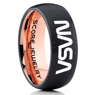 NASA Ring, NASA Jewelry, Astronomy Ring, Space Ring, Space Jewelry, Black Wedding Ring, Black Tungsten Band, NASA Wedding Band, NASA Wedding Ring