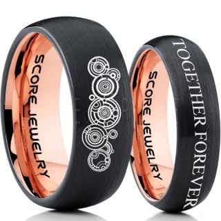 Doctor Who Rings, Doctor Who Wedding Rings, 2 Piece Couple Set Doctor Who Rings, Gallifreyan Rings, Doctor Who Jewelry, Doctor Who Wedding Bands, Doctor Who Wedding Rings