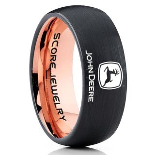 John Deere Ring, Farmer Ring, Agriculture Ring, Construction Machinery Ring, John Deere Jewelry, John Deere Machinery Ring, Farmer Tungsten Wedding Ring, Black Tungsten Ring