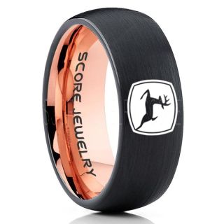 John Deere Ring, Farmer Ring, Agriculture Ring, Construction Machinery Ring, John Deere Jewelry, John Deere Machinery Ring, Farmer Tungsten Wedding Ring, Black Tungsten Ring