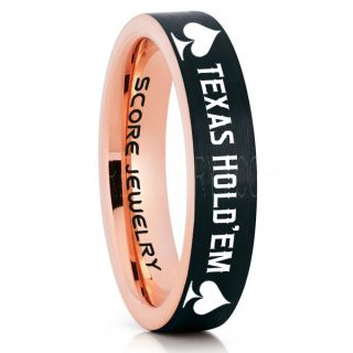 Texas Holdem Poker Ring, Poker Ring, Ace of Spades Ring, Poker Jewelry, Blackjack Ring, Casino Ring, Joker Ring, Poker Wedding Ring, Black Tungsten Ring