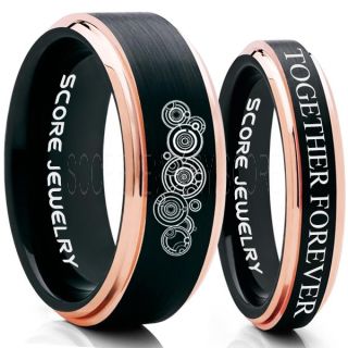 Doctor Who Rings, Doctor Who Wedding Rings, 2 Piece Couple Set Doctor Who Rings, Gallifreyan Rings, Doctor Who Jewelry, Doctor Who Wedding Bands, Doctor Who Wedding Rings