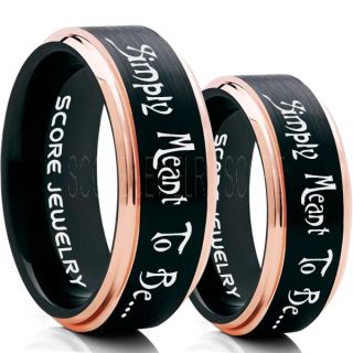 Simply Meant To Be Rings, Jack and Sally Rings, Jack and Sally Wedding Bands, Black Tungsten Rings, Black Tungsten Wedding Bands, Jack and Sally Wedding Rings