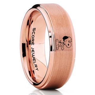 Snoopy Ring, 14K Rose Gold Tungsten Ring, Rose Gold Ring, Rose Gold Tungsten Wedding Band, Rose Gold Wedding Band, Rose Gold Tungsten Wedding Ring, Rose Gold Wedding Ring, Rose Gold Tungsten Ring