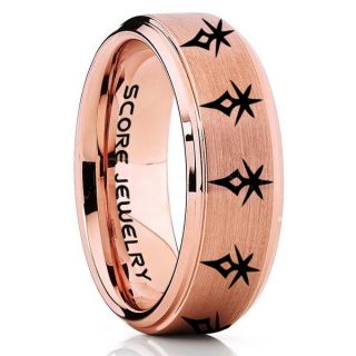 Final Fantasy Ring, Final Fantasy Jewelry, Dark Knight Ring, Gamer Ring, Final Fantasy Wedding Ring, Final Fantasy Wedding Band, Rose Gold Tungsten Ring, Rose Gold Wedding Band