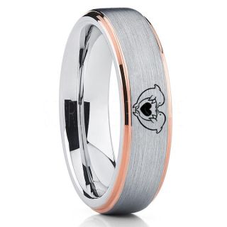 Dolphins Ring, Dolphin Heart Ring, Dolphin Wedding Ring, Dolphin Wedding Band, Marine Life Ring, Bottlenose Dolphins Ring, Silver Tungsten Ring, Silver Wedding Band, Ocean Life Wedding Band