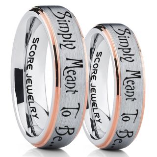 Simply Meant To Be Rings, Jack and Sally Rings, Jack and Sally Wedding Bands, Silver Tungsten Rings, Silver Tungsten Wedding Bands, Jack and Sally Wedding Rings