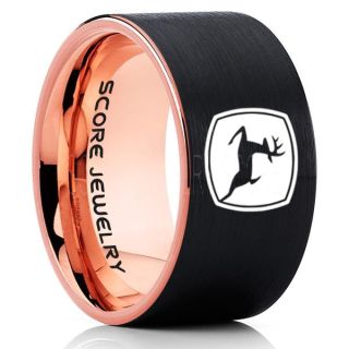 John Deere Ring, Farmer Ring, Agriculture Ring, Construction Machinery Ring, John Deere Jewelry, John Deere Machinery Ring, Farmer Tungsten Wedding Ring, Black Tungsten Ring