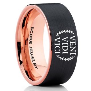 Veni Vidi Vici Ring, Julius Caesar Ring, Roman Ring, Roman Republic Ring, I Came I Saw I Conquered Ring, Roman Senate Ring, Julius Caesar Jewelry, Black Tungsten Ring