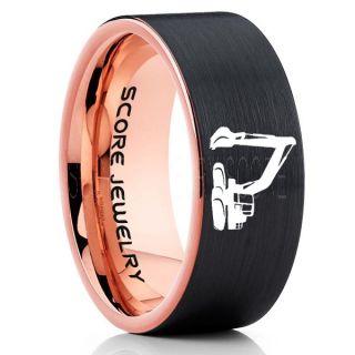 Backhoe Ring, Excavator Ring, Tractor Ring, Construction Machinery Ring, Backhoe Jewelry, Excavation Machinery Ring, Bulldozer Ring, Black Tungsten Wedding Ring, Black Tungsten Ring