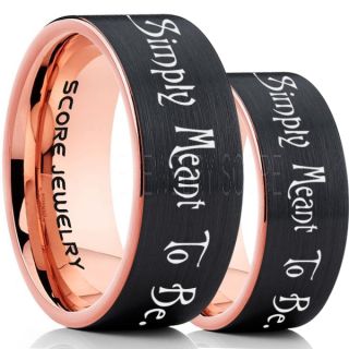 Simply Meant To Be Rings, Jack and Sally Rings, Jack and Sally Wedding Bands, Black Tungsten Rings, Black Tungsten Wedding Bands, Jack and Sally Wedding Rings