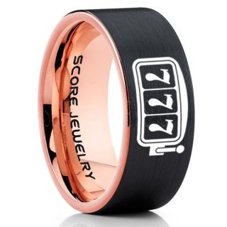 Lucky 7 Ring, Lucky 7 Jewelry, Casino Ring, Slot Machine Ring, Gaming Ring, Gaming Jewelry, Poker Ring, Blackjack Ring, Casino Jewelry, Joker Ring, Black Wedding Band