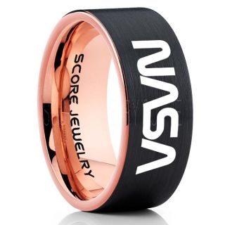 NASA Ring, NASA Jewelry, Astronomy Ring, Space Ring, Space Jewelry, Black Wedding Ring, Black Tungsten Band, NASA Wedding Band, NASA Wedding Ring