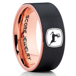 John Deere Ring, Farmer Ring, Agriculture Ring, Construction Machinery Ring, John Deere Jewelry, John Deere Machinery Ring, Farmer Tungsten Wedding Ring, Black Tungsten Ring