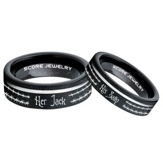Jack and Sally Rings, Jack and Sally Wedding Bands, Black Tungsten Rings, Black Tungsten Wedding Bands, Jack and Sally Wedding Rings, Matching Couple Rings