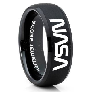 NASA Ring, NASA Jewelry, Astronomy Ring, Space Ring, Space Jewelry, Black Wedding Ring, Black Tungsten Band, NASA Wedding Band, NASA Wedding Ring