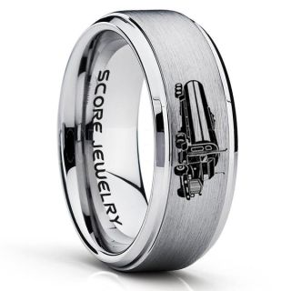 Tank Truck Ring, Tanker Ring, Fuel Truck, Truck Driver Ring, Trucker Ring, Silver Tungsten Ring, Trucker Jewelry, Truck Driver Wedding Band, Silver Tungsten Band, Silver Wedding Ring