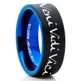 Veni Vidi Vici Ring, Julius Caesar Ring, Roman Ring, Roman Republic Ring, I Came I Saw I Conquered Ring, Roman Senate Ring, Julius Caesar Jewelry, Black Tungsten Ring