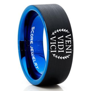 Veni Vidi Vici Ring, Julius Caesar Ring, Roman Ring, Roman Republic Ring, I Came I Saw I Conquered Ring, Roman Senate Ring, Julius Caesar Jewelry, Black Tungsten Ring