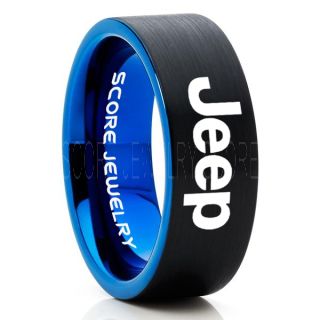 Jeep Ring, Black Jeep Ring, Black Tungsten Ring, Jeep Truck Ring, Black Wedding Ring