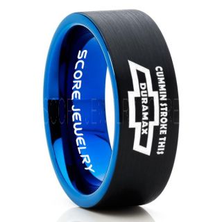 Duramax Ring, DMAX Ring, Engine Ring, Mechanic Ring, Diesel Ring, Chevy Ring, Chevy Truck Ring, Truck Ring, Trucker Ring, Pickup Truck Ring, Chevy Jewelry, Black Tungsten Ring, Black Tungsten Wedding Band, Black Wedding Band