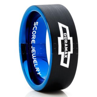 Duramax Ring, DMAX Ring, Engine Ring, Mechanic Ring, Diesel Ring, Chevy Ring, Chevy Truck Ring, Truck Ring, Trucker Ring, Pickup Truck Ring, Chevy Jewelry, Black Tungsten Ring, Black Tungsten Wedding Band, Black Wedding Band