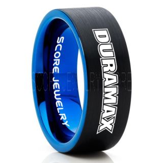 Duramax Ring, DMAX Ring, Engine Ring, Mechanic Ring, Diesel Ring, GM Ring, GM Truck Ring, Truck Ring, Trucker Ring, Pickup Truck Ring, GM Jewelry, Black Tungsten Ring, Black Tungsten Wedding Band, Black Wedding Band