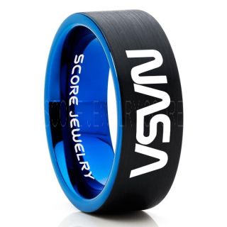NASA Ring, NASA Jewelry, Astronomy Ring, Space Ring, Space Jewelry, Black Wedding Ring, Black Tungsten Band, NASA Wedding Band, NASA Wedding Ring