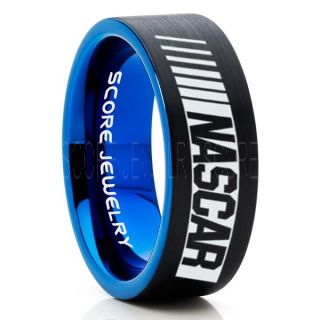 NASCAR Ring, NASCAR Jewelry, Racing Ring, Racing Flag Ring, Checkered Flag Ring, Chequered Flag Ring, Black Tungsten Ring, Car Racing Ring, Black Wedding Band, Black Tungsten Ring