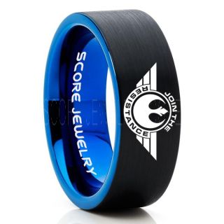 Rebel Alliance Ring, Star Wars Rebel Ring, Join the Resistance Ring, Star Wars Ring, Star Wars Wedding Band, Black Join the Resistance Wedding Ring, Black Tungsten Band, Join the Resistance Wedding Band, Star Wars Wedding Ring, Star Wars Join the Resistan