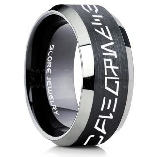 Aurebesh Ring, Star Wars Ring, Customize Your Own Text in Aurebesh, Star Wars Wedding Band, Black Aurebesh Wedding Ring, Black Tungsten Band, Aurebesh Wedding Band, Star Wars Wedding Ring, Star Wars Aurebesh Jewelry