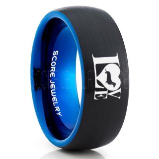 Dachshund Ring, Sausage Dog Ring, Wiener Dog Ring, Dachshund Jewelry, Dachshund Wedding Band, Dog Lover Ring, Puppy Ring. Black Tungsten Ring, Black Wedding Band, Dog Lover Jewelry