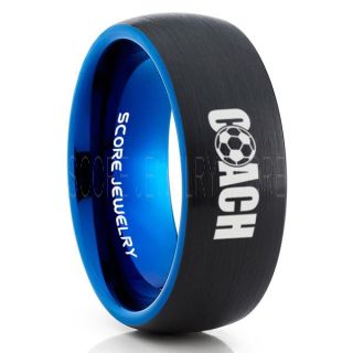 Coach Ring, Soccer Coach Ring, Soccer Ball Pattern Ring, Football Ring, Black Tungsten Ring, Black Ring, Black Wedding Band, Black Wedding Ring, Soccer Ball Ring, Black Tungsten Band