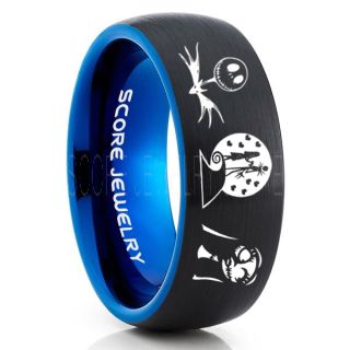 Jack and Sally Ring, Jack and Sally Wedding Band, We're Simply Meant To Be Ring, Black Tungsten Ring, Black Tungsten Wedding Band, Jack and Sally Wedding Ring