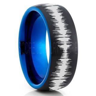 Sound Wave Ring, Custom Sound Wave Ring, Physics Ring, Science Ring, Science Teacher Ring, Science Jewelry, Teacher Jewelry, Black Wedding Ring, Black Wedding Band
