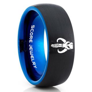 Boba Fett Ring, Boba Fett Mythosaur Skull Ring, Boba Fett Mandalorian Ring, Star Wars Ring, Star Wars Wedding Band, Black Mandalorian Wedding Ring, Black Tungsten Band, Mandalorian Wedding Band, Star Wars Wedding Ring, Star Wars Mandalorian Jewelry