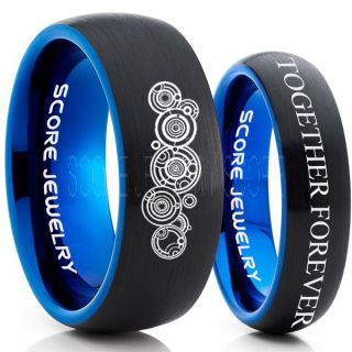 Doctor Who Rings, Doctor Who Wedding Rings, 2 Piece Couple Set Doctor Who Rings, Gallifreyan Rings, Doctor Who Jewelry, Doctor Who Wedding Bands, Doctor Who Wedding Rings