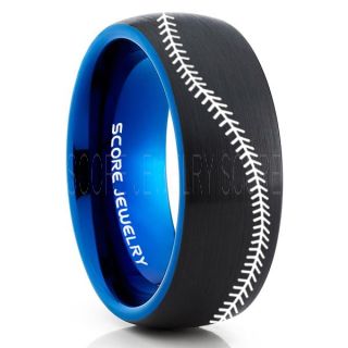 Baseball Ring, Baseball Stitch Pattern Ring, Black Tungsten Ring, Black Ring, Black Wedding Band, Black Wedding Ring, Baseball Stitch Ring, Black Wedding Band