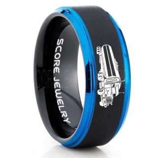 Tank Truck Ring, Tanker Ring, Fuel Truck, Truck Driver Ring, Trucker Ring, Black Tungsten Ring, Trucker Jewelry, Truck Driver Wedding Band, Black Tungsten Band, Black Wedding Ring