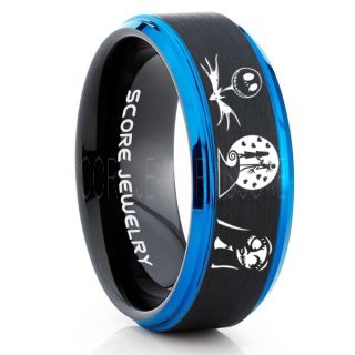 Jack and Sally Ring, Jack and Sally Wedding Band, We're Simply Meant To Be Ring, Black Tungsten Ring, Black Tungsten Wedding Band, Jack and Sally Wedding Ring